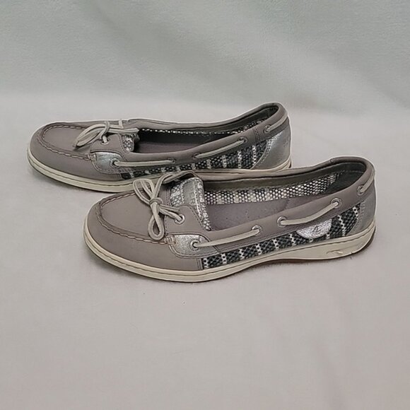 Sperry Top Siders Grey And Silver Flats Size 9 - Picture 4 of 10